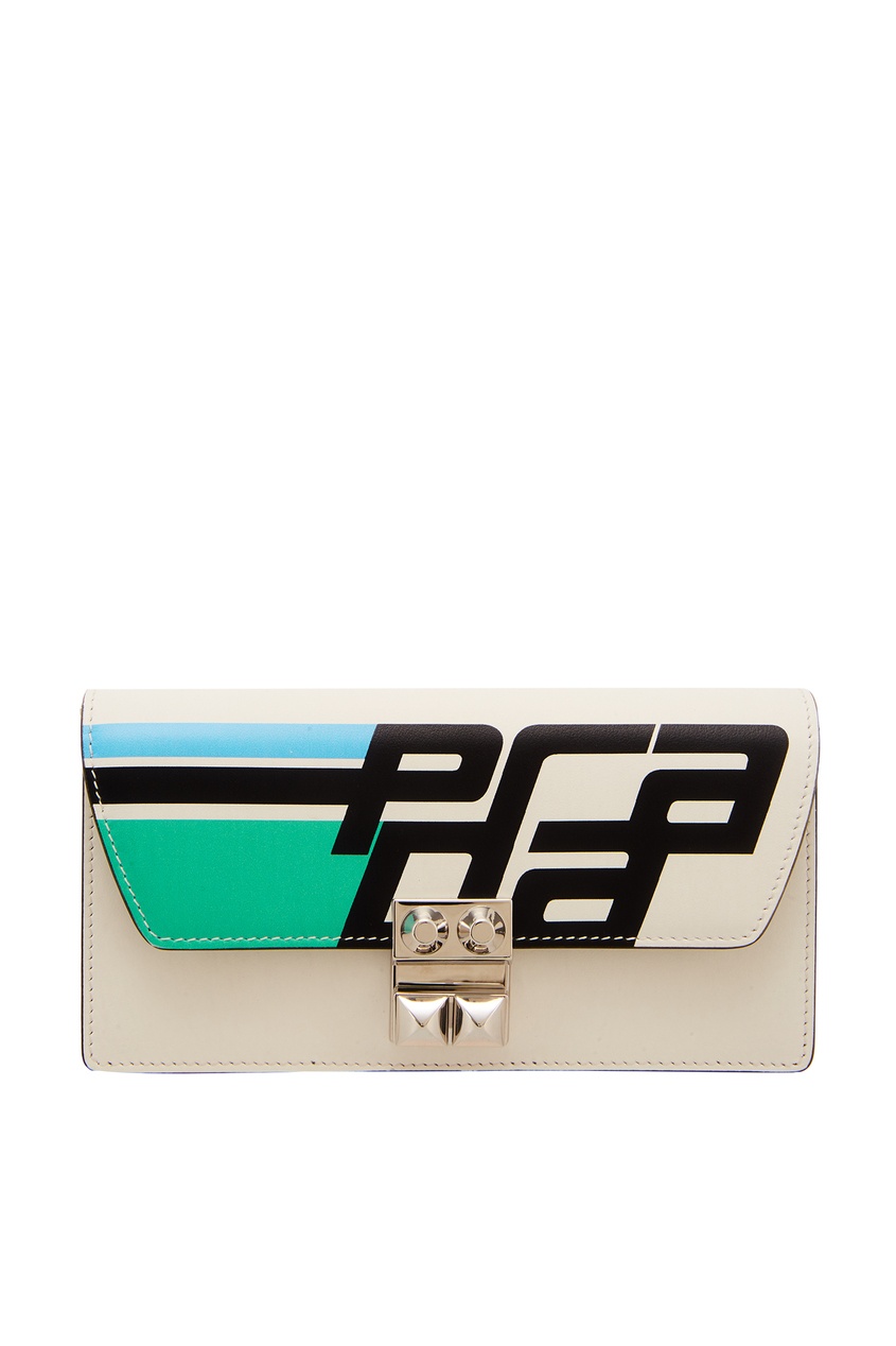 фото Белый кошелек с логотипом prada