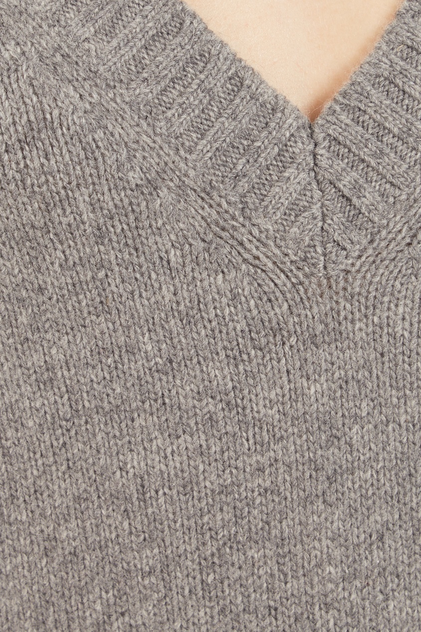 фото Серый пуловер из шерсти и кашемира prada
