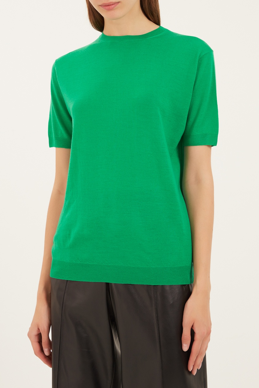 фото Зеленый джемпер с короткими рукавами Prada