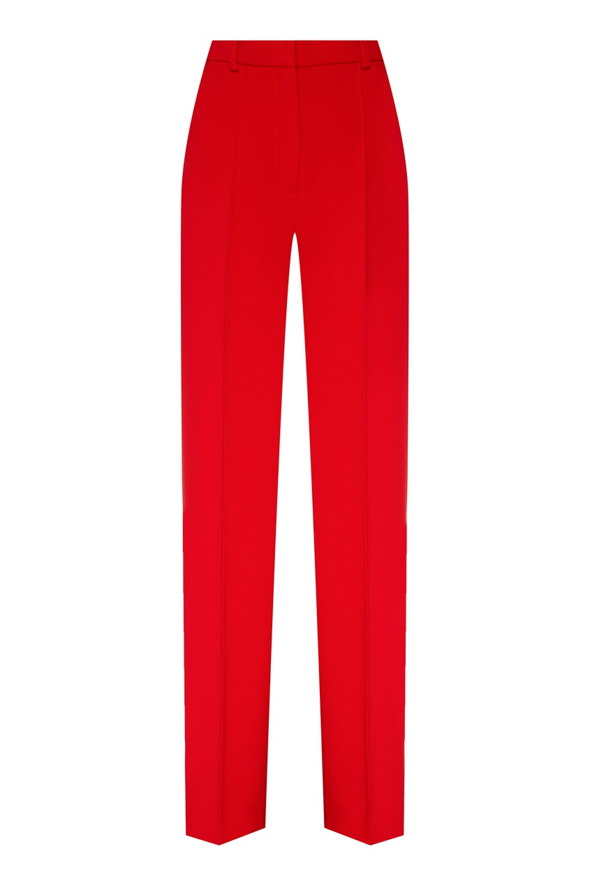 фото Классические прямые брюки со стрелками красного цвета lesyanebo