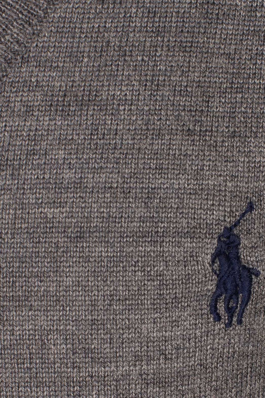 фото Серый пуловер с логотипом ralph lauren kids