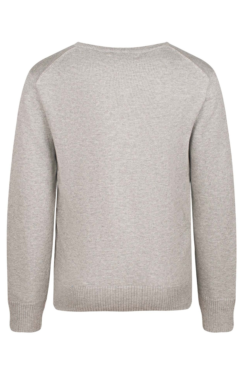 фото Светло-серый пуловер с логотипом ralph lauren kids