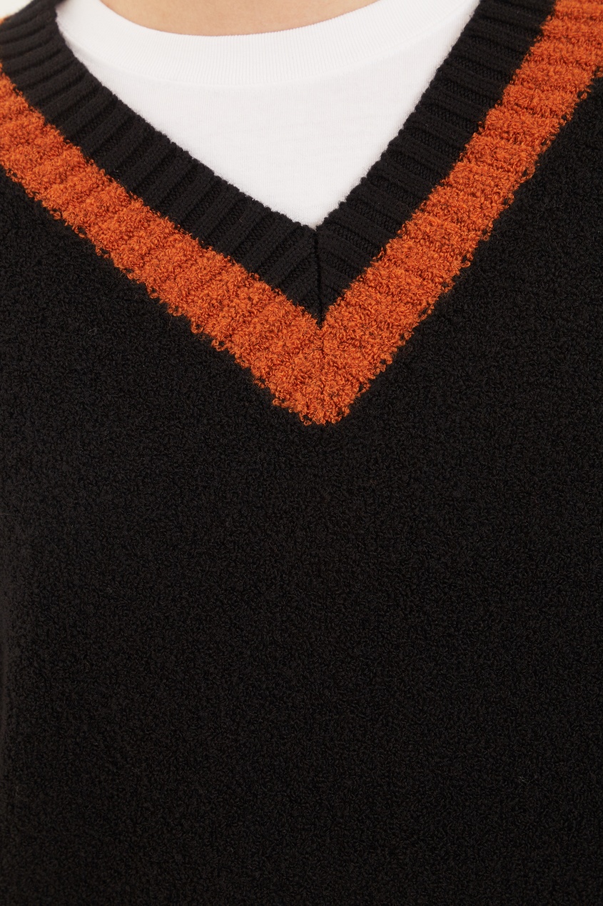 фото Черный шерстяной пуловер jieda