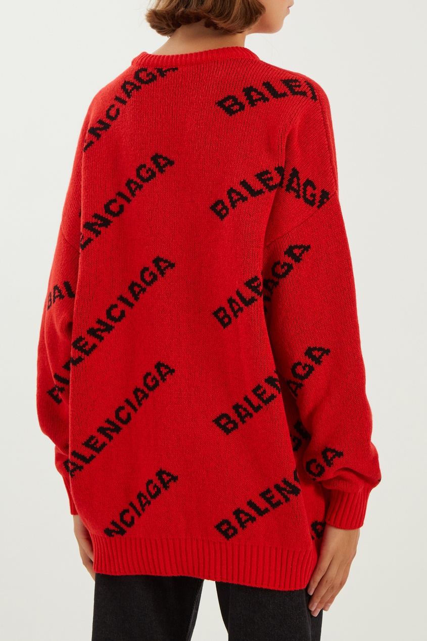 фото Красный джемпер с логотипами Balenciaga