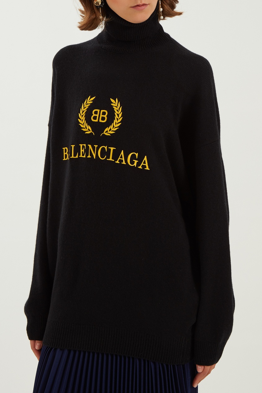 фото Черный свитер с логотипом balenciaga