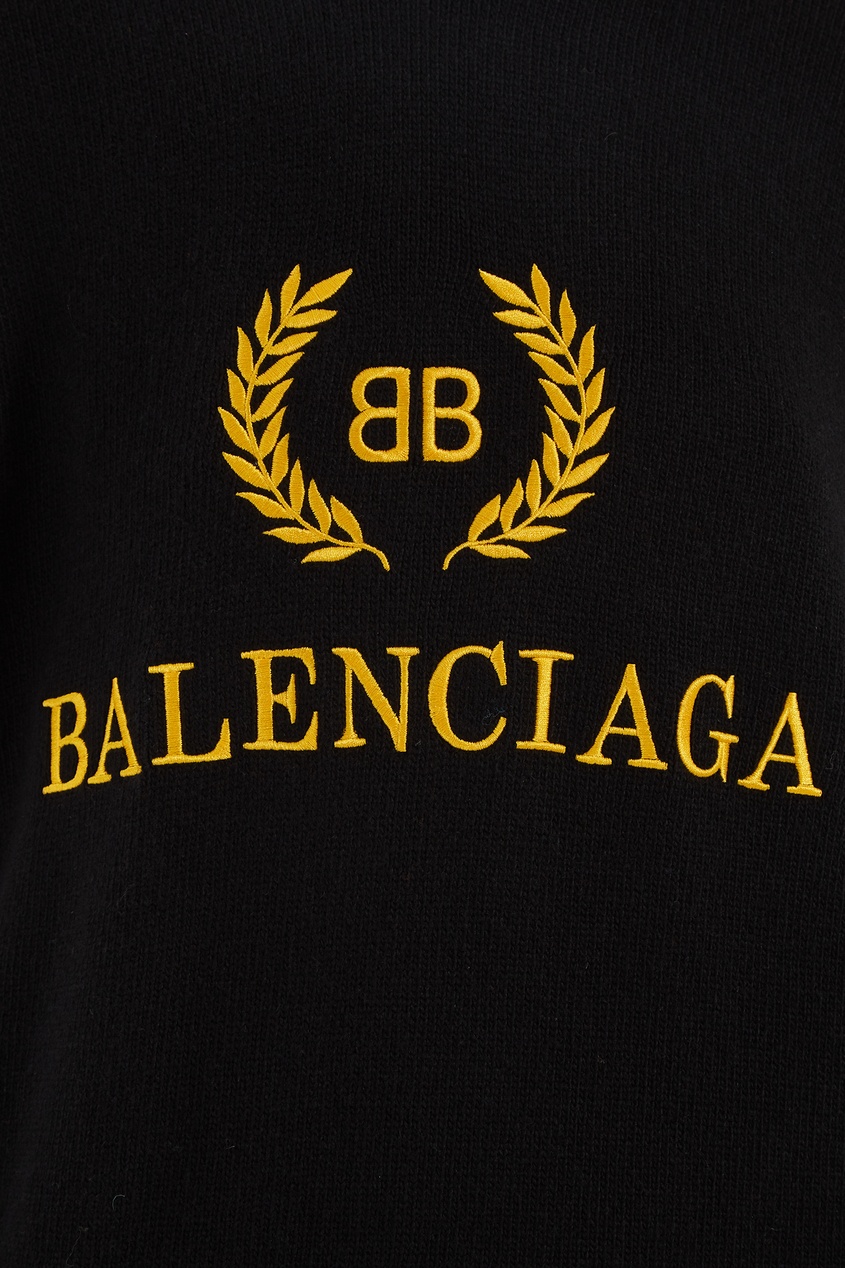 фото Черный свитер с логотипом balenciaga