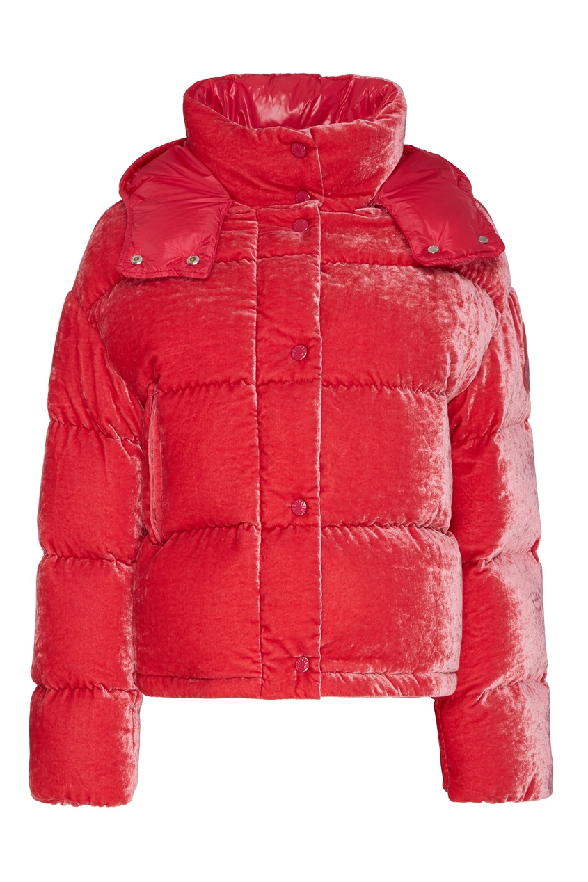 фото Розовая бархатная куртка moncler