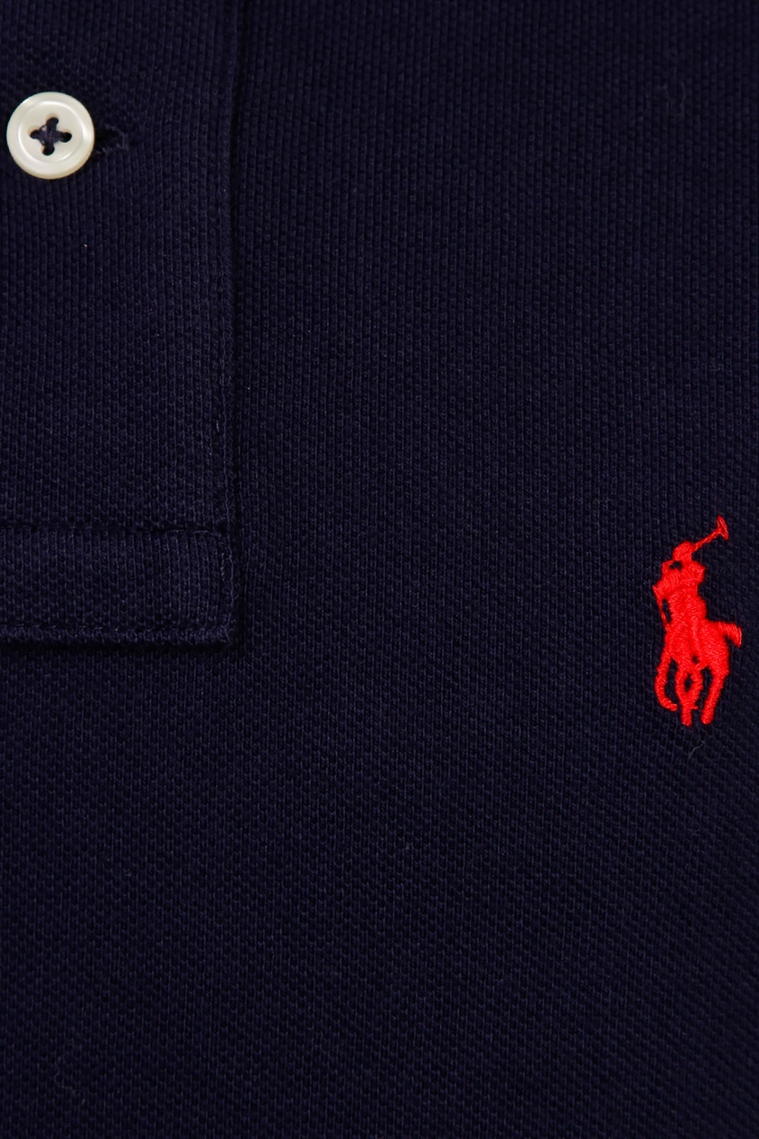 фото Черное поло с длинными рукавами polo ralph lauren kids