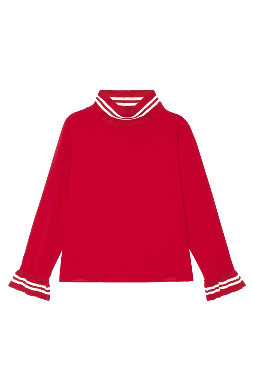 фото Красная блузка с контрастной отделкой milamarsel