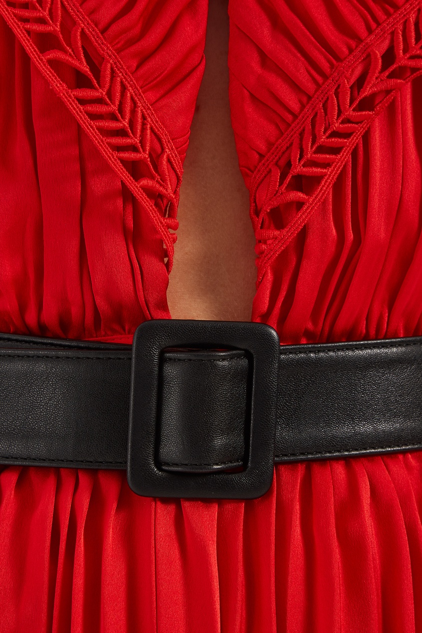 фото Красное платье с плиссировкой self-portrait