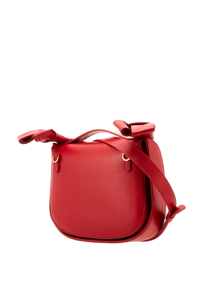 фото Кожаная красная сумка с бантами simone rocha