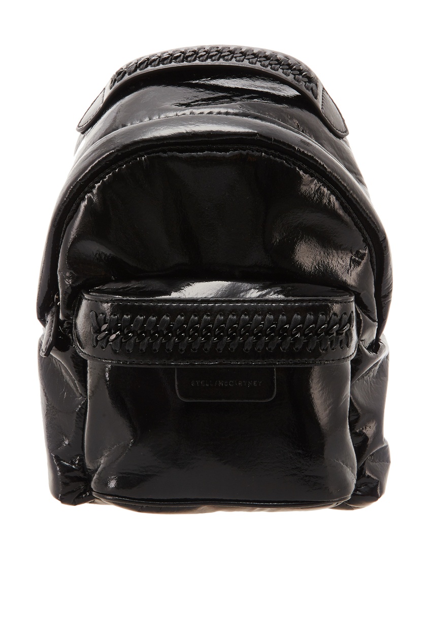 фото Лакированный черный рюкзак stella mccartney