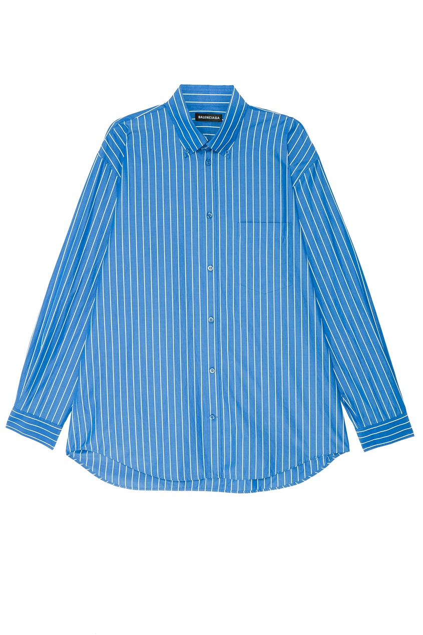 фото Голубая рубашка в полоску Balenciaga man