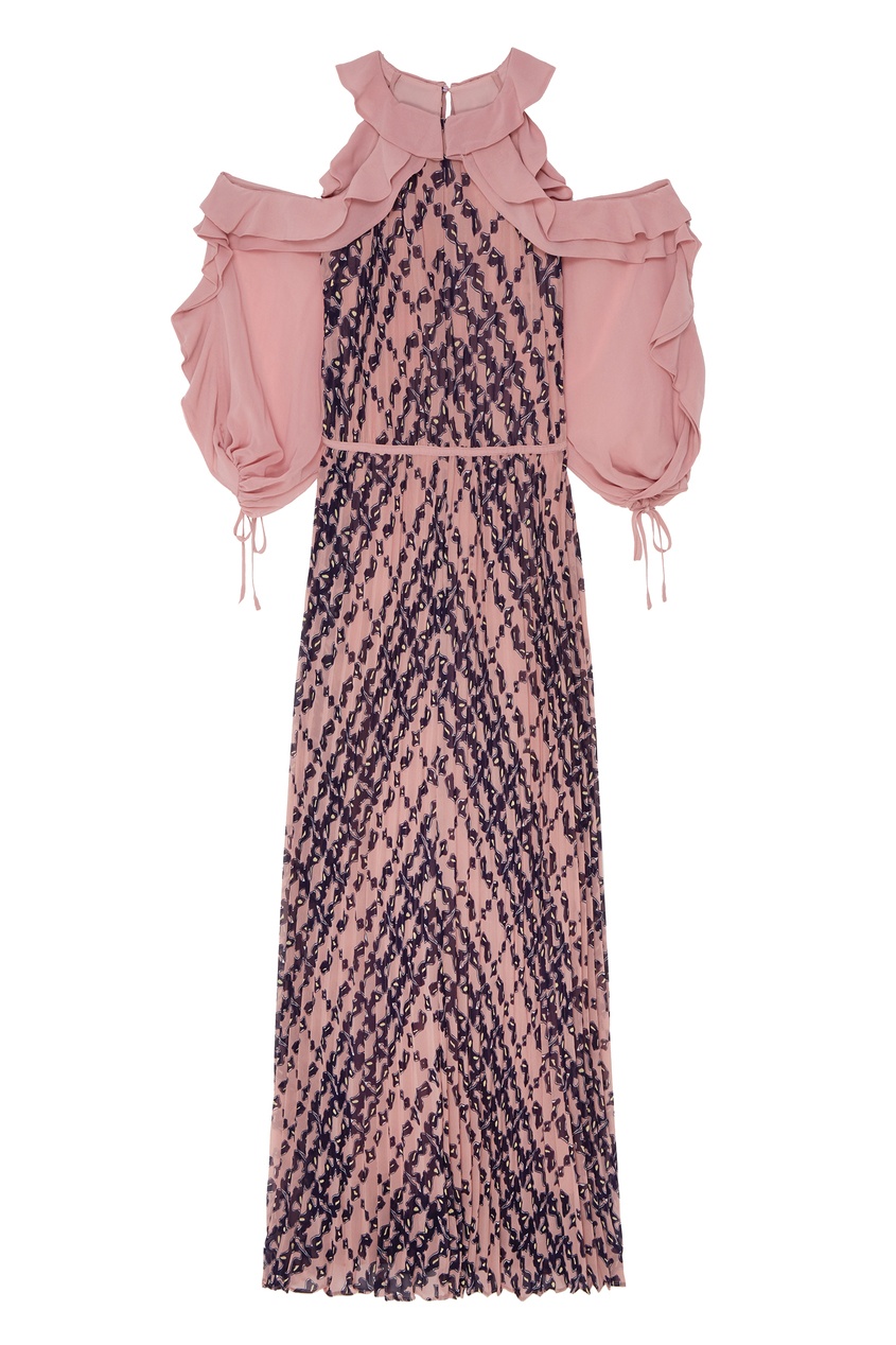 фото Розовое платье с контрастным принтом self-portrait