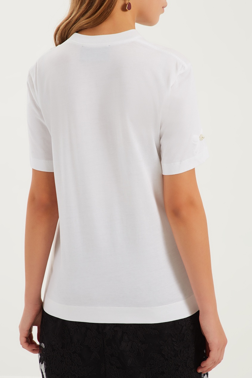 фото Базовая белая футболка из хлопка simone rocha