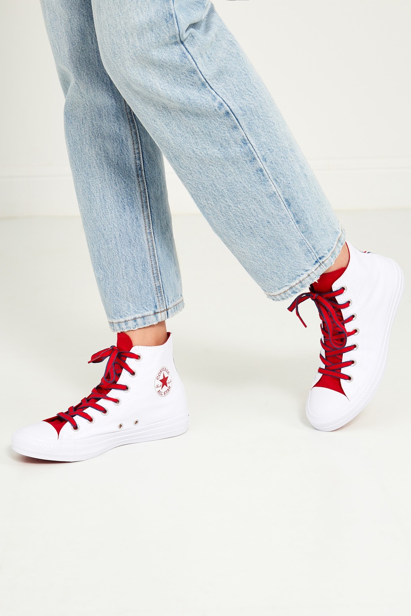 фото Высокие текстильные кеды converse