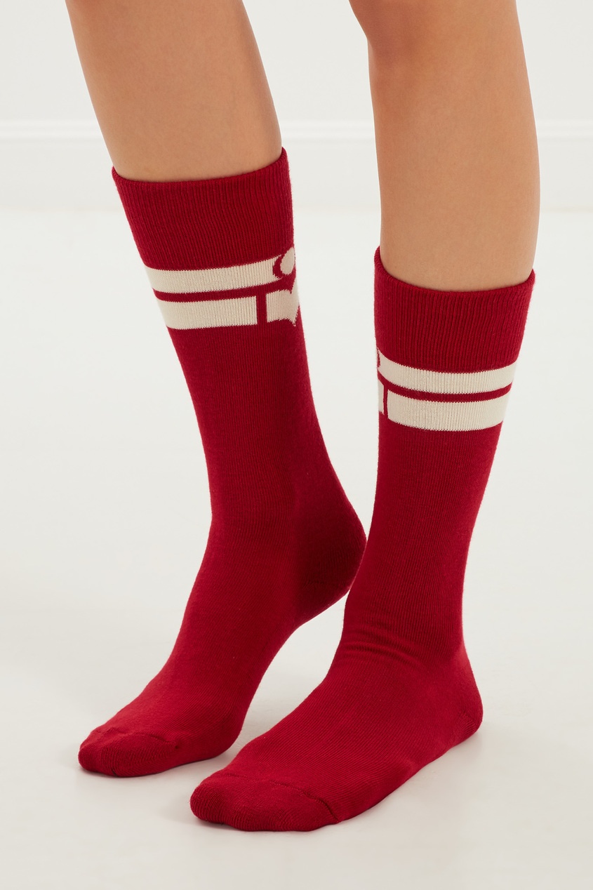 фото Красные хлопковые носки vibe isabel marant