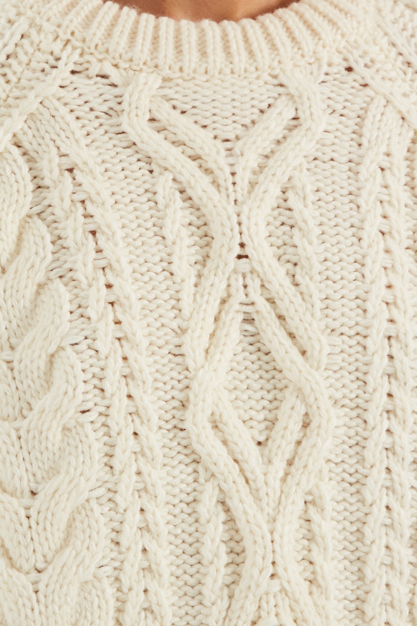 фото Белый вязаный свитер maje