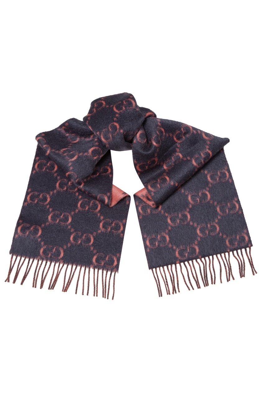 фото Контрастный шарф с монограммой Gucci