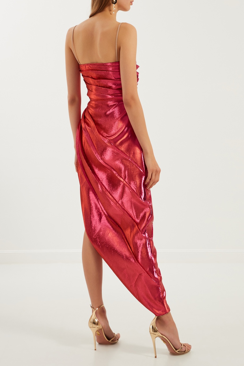 фото Розовое платье с драпировкой Gucci