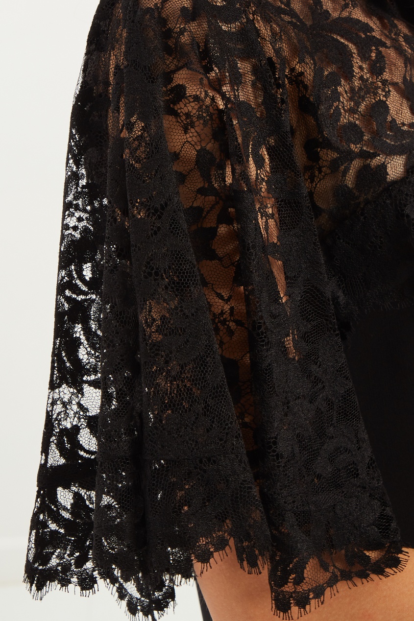 фото Черное платье с кружевной отделкой gucci