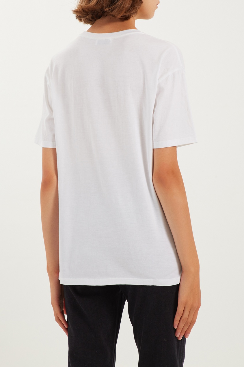 фото Белая футболка с контрастной отделкой sandro