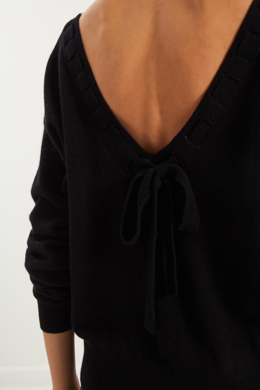 фото Черный пуловер с завязками claudie pierlot