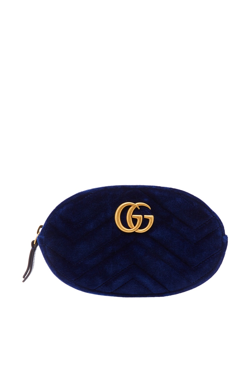 фото Синяя бархатная сумка GG Marmont Gucci