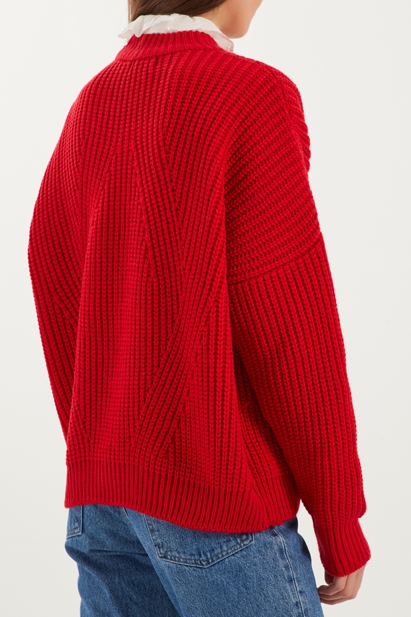 фото Красный вязаный свитер erma