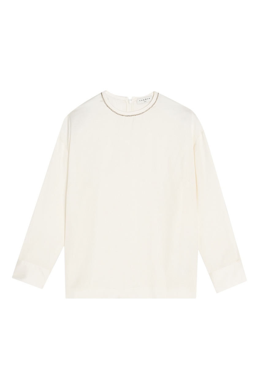 фото Белая блузка с блестящей отделкой sandro