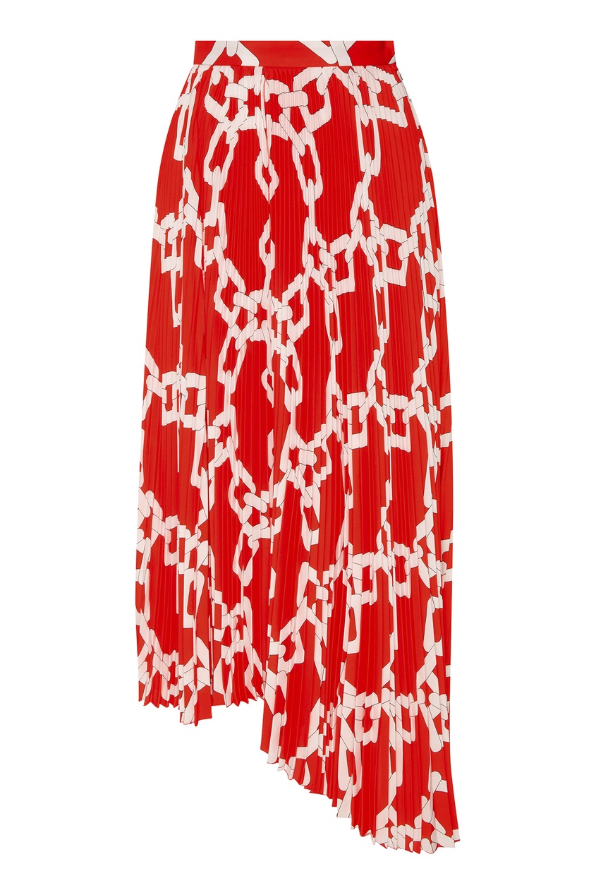 фото Красная плиссированная юбка с принтом Msgm