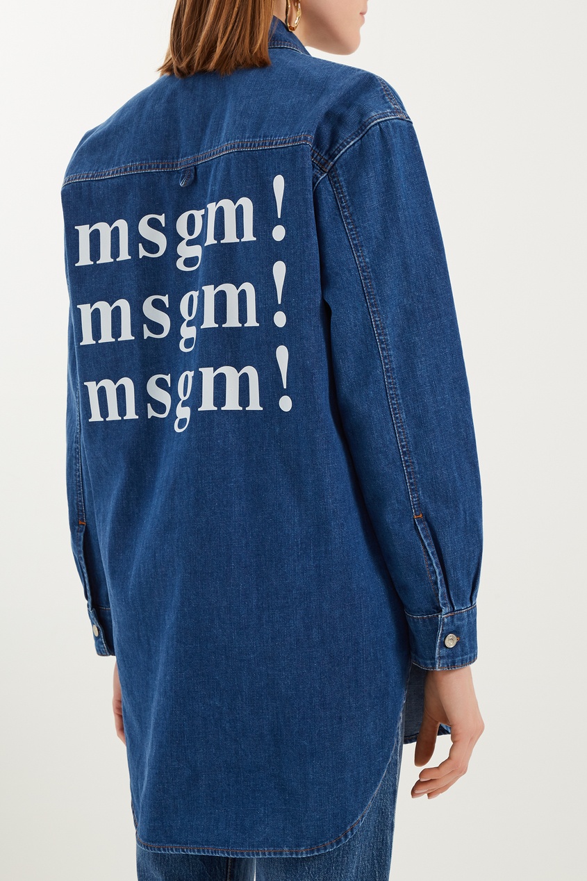 фото Синяя джинсовая рубашка msgm