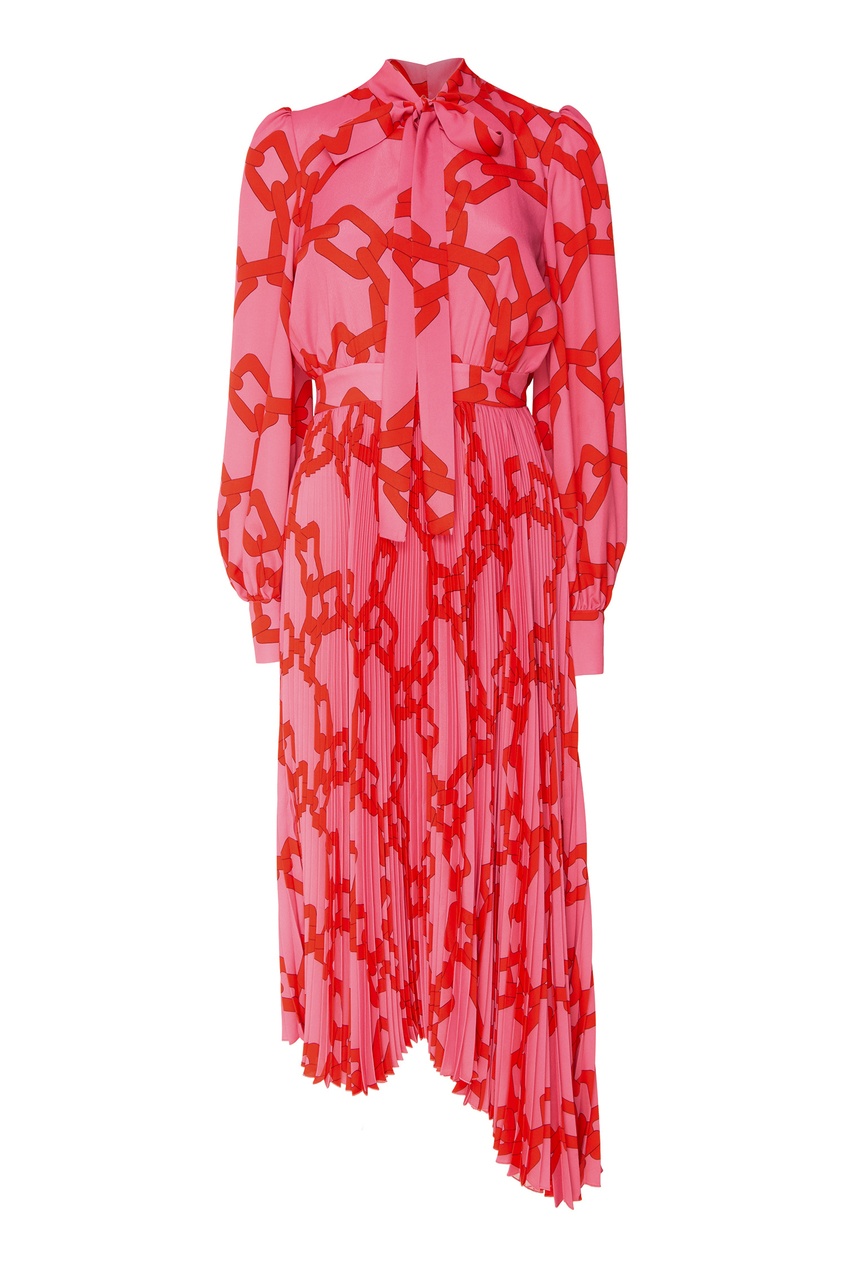 фото Розовое платье с принтом msgm