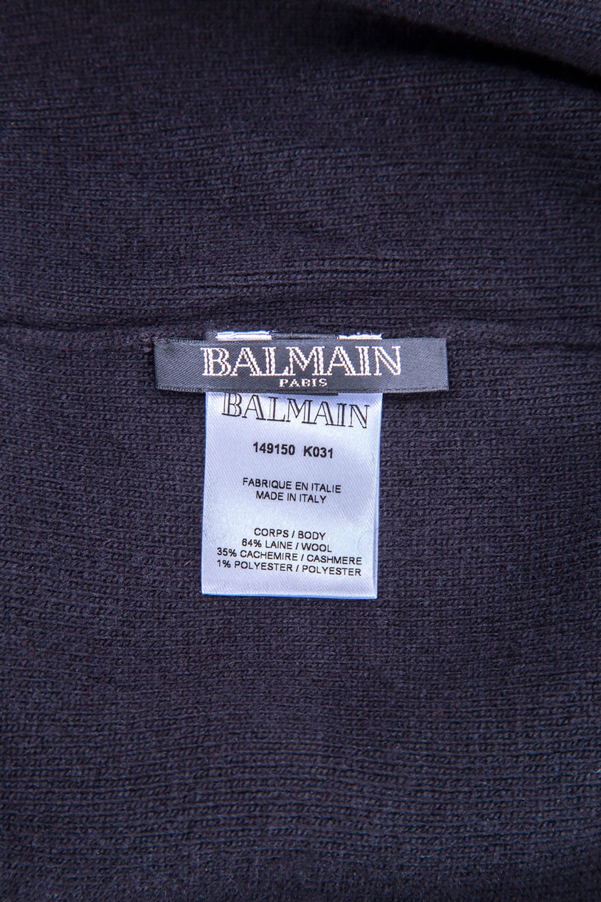 фото Черная шапка с логотипом balmain