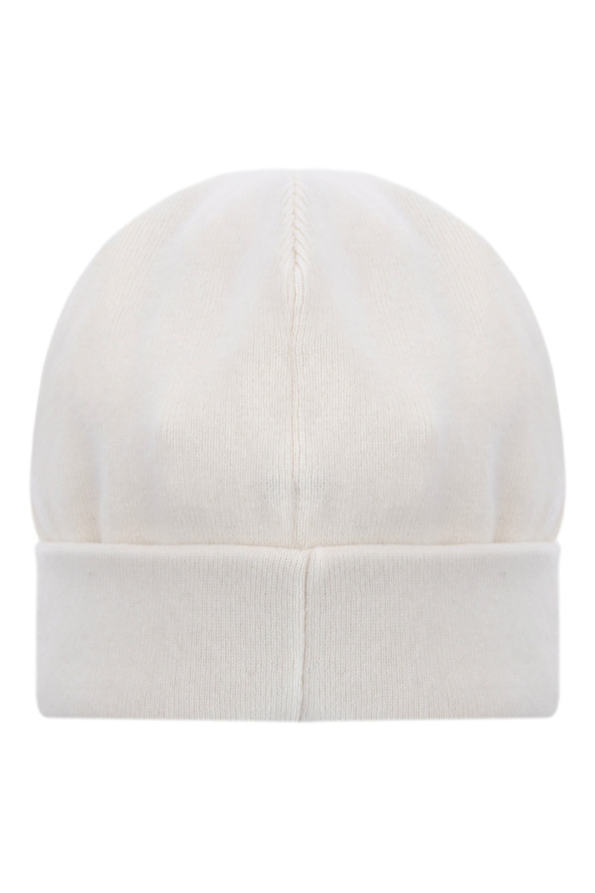 фото Белая шапка с логотипом balmain