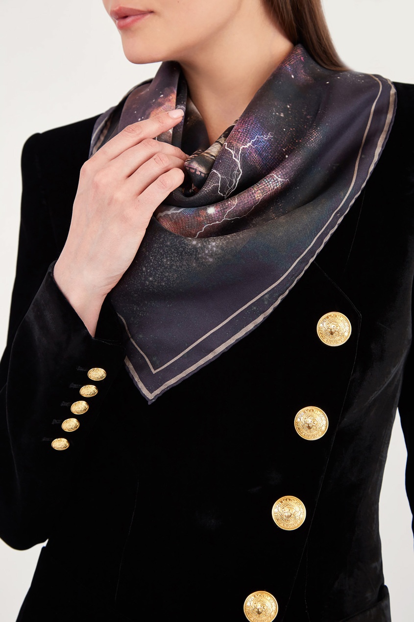 фото Шелковый платок с принтом balmain