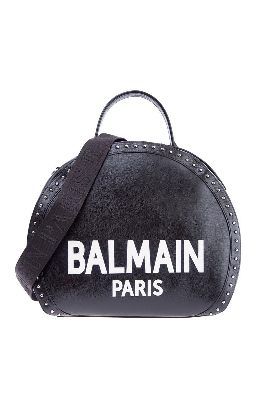 фото Черная сумка с логотипом drum balmain