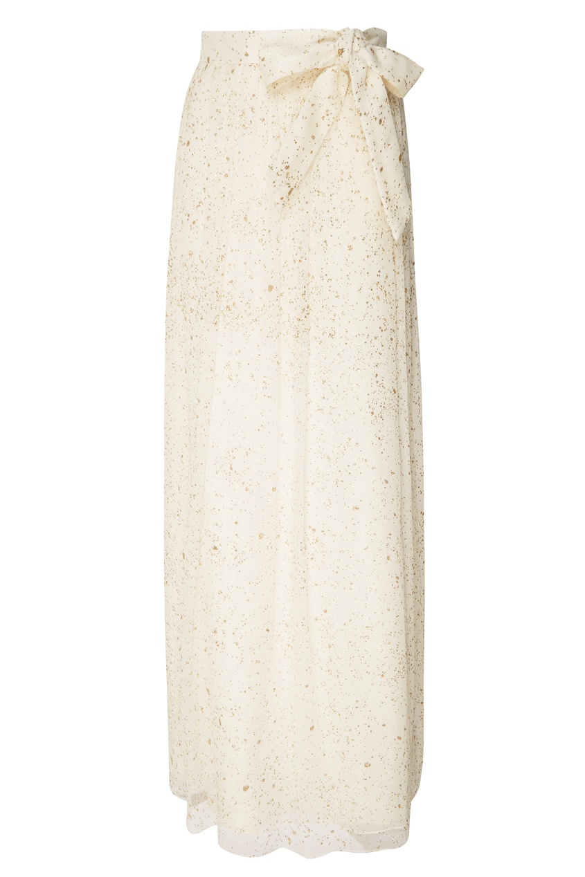 фото Белая воздушная юбка с блестками St. john