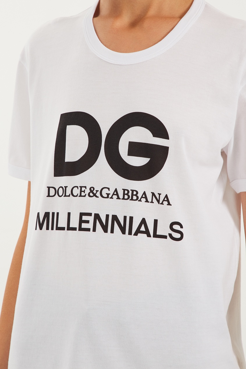 фото Белая хлопковая футболка dolce&gabbana