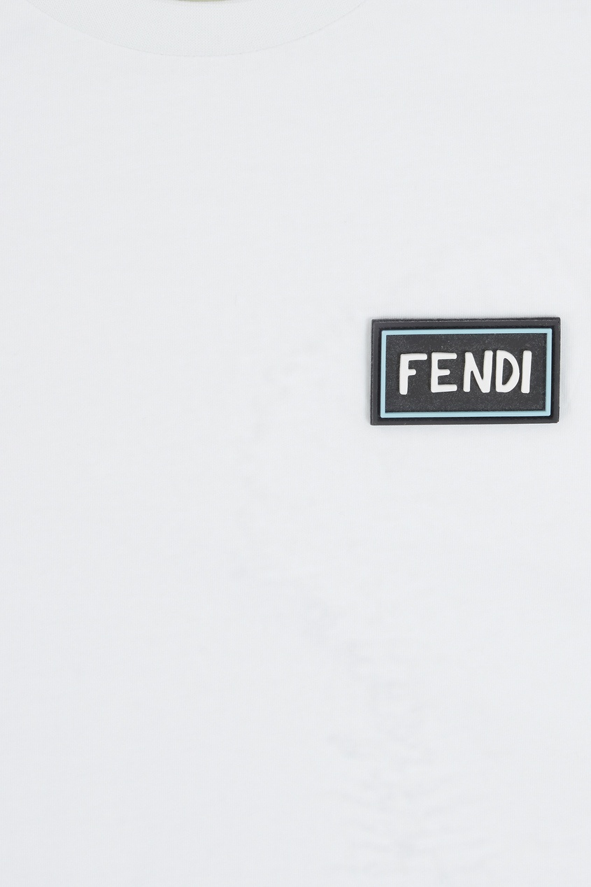 фото Белая хлопковая футболка fendi