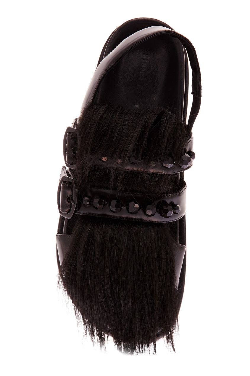 фото Черные сандалии с фактурной отделкой Simone rocha