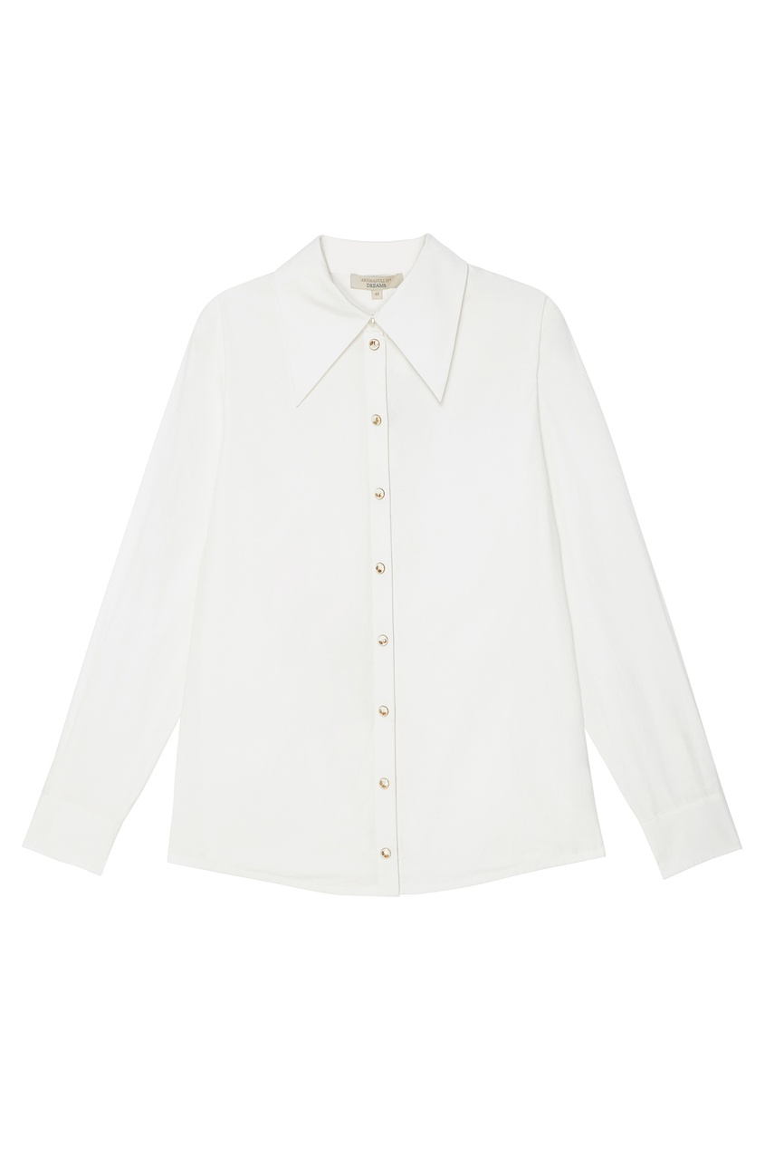 фото Белая блуза с декорированными пуговицами Akhmadullina dreams