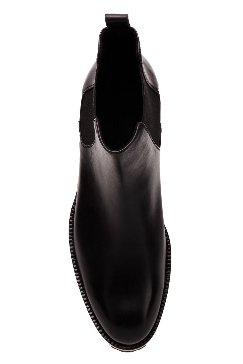 фото Черные кожаные ботинки с отделкой alexander mcqueen