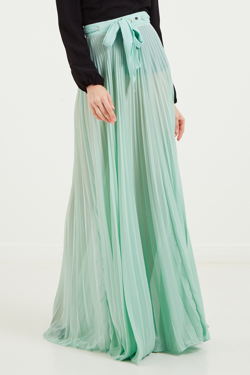 фото Зеленая плиссированная юбка Elisabetta franchi
