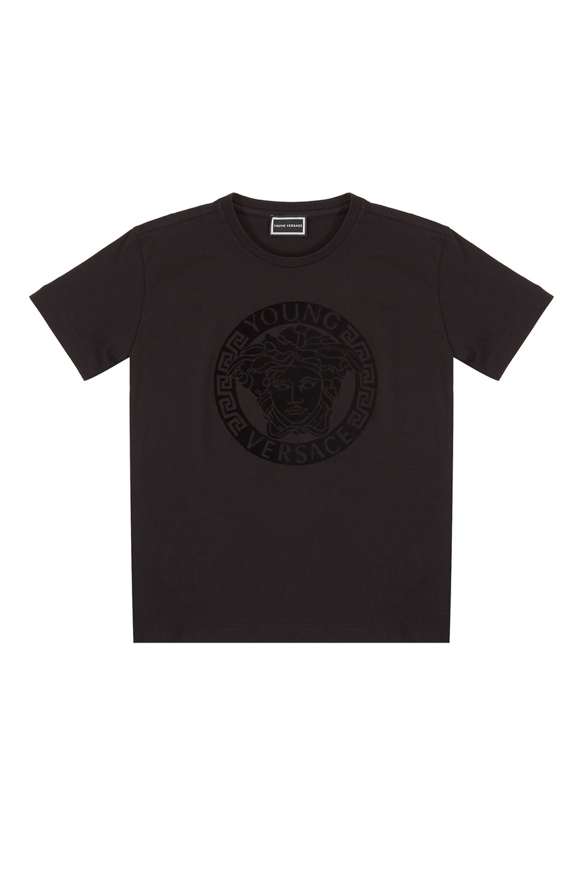 фото Черная футболка с логотипом young versace