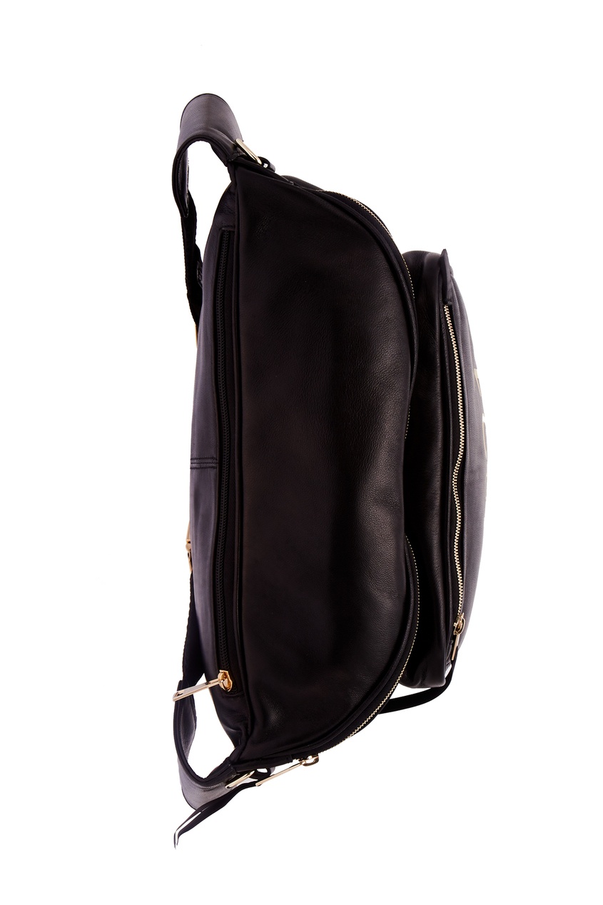 фото Черная кожаная сумка с логотипом no.21