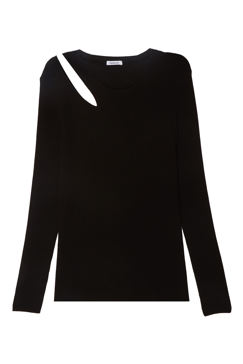 фото Черный пуловер с вырезом p.a.r.o.s.h.