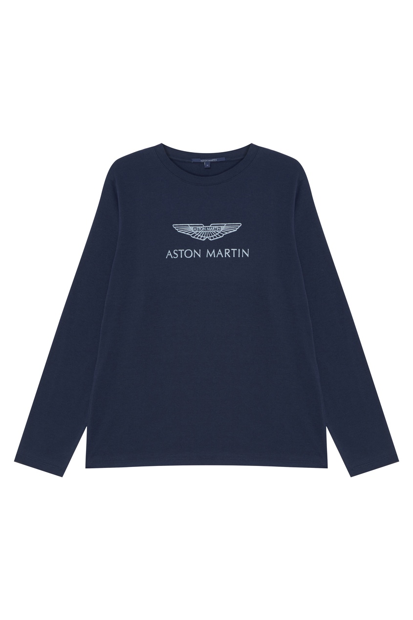 фото Темно-синий лонгслив с логотипом aston martin kids