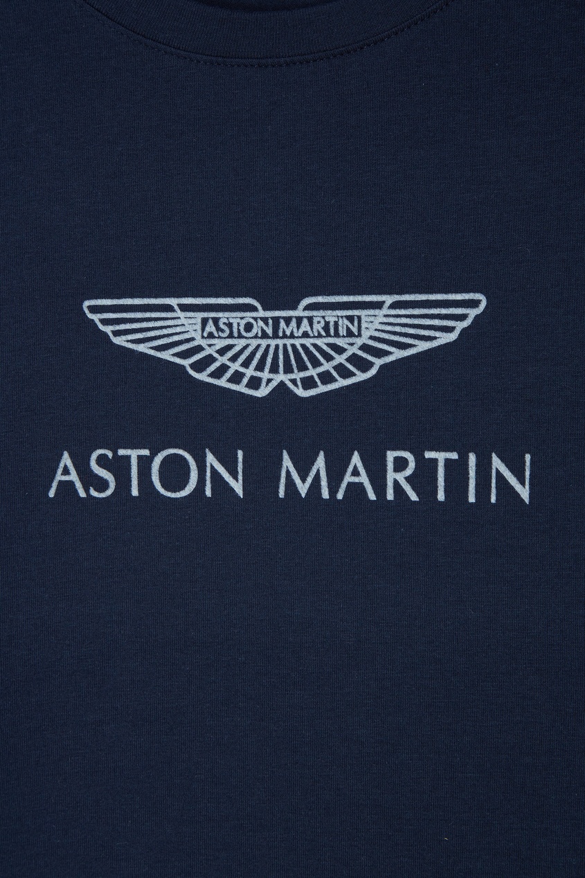 фото Темно-синий лонгслив с логотипом aston martin kids