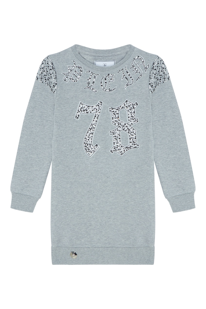 фото Серое платье с отделкой Philipp plein kids